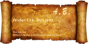 Anderlik Botond névjegykártya